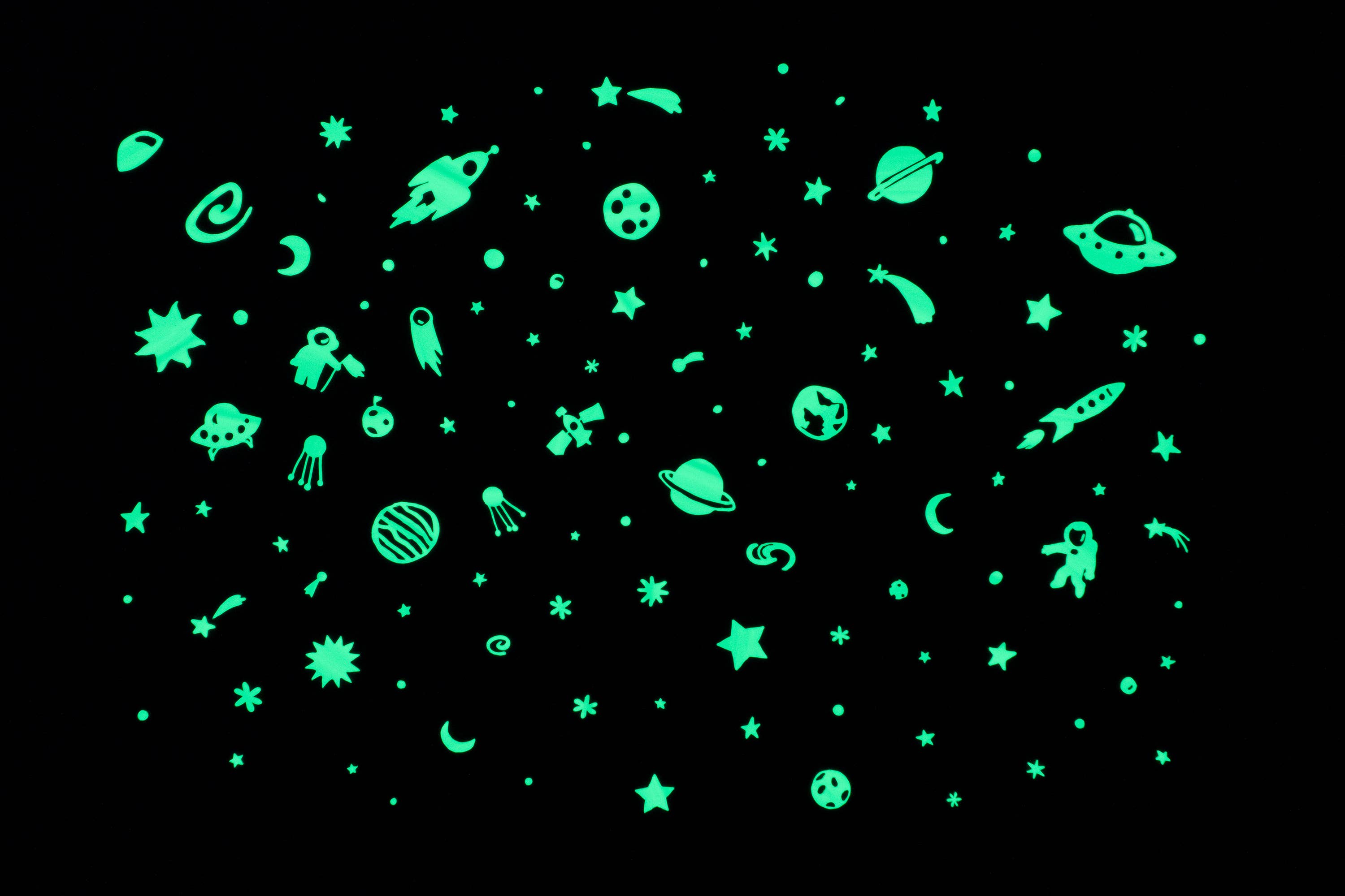 Space Adventure Series Glow in the Dark Wall Stickers
